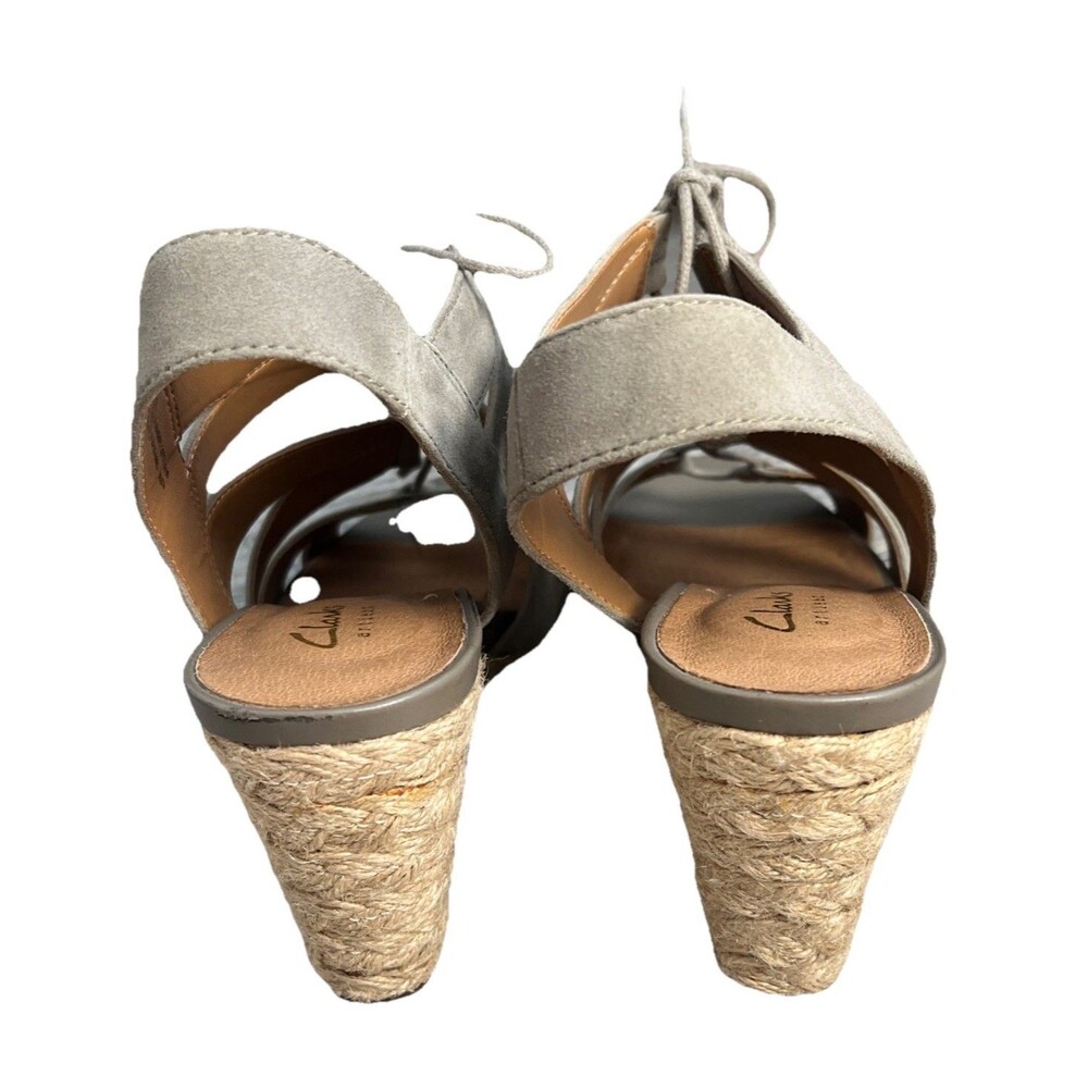 Clarks Women’s Artisan Sage Suede Acina Chester Espadrille Wedge Sandal 10 - Picture 4 of 11